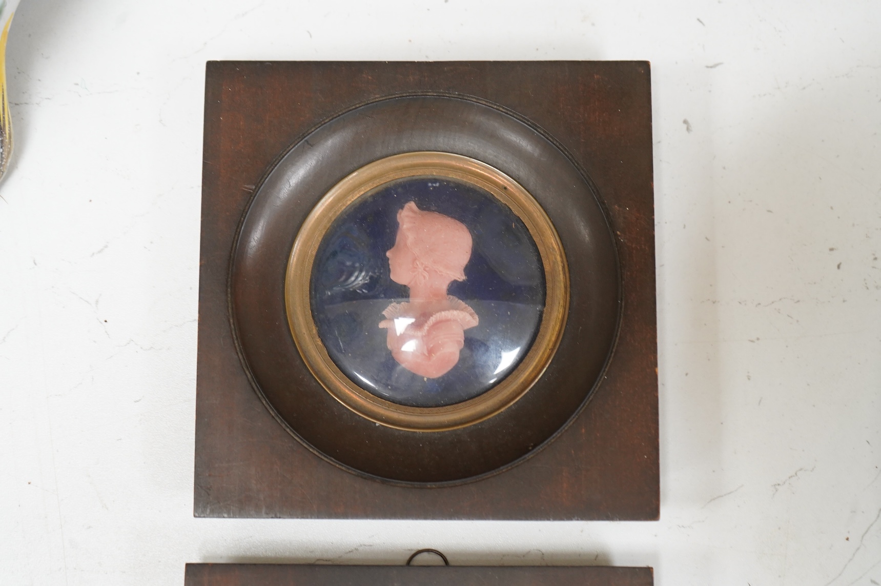 Francesco Pozzi (1779-1844), pair of tondo wax portraits of Henry and Louisa Drummond, framed, overall 13.5cm high